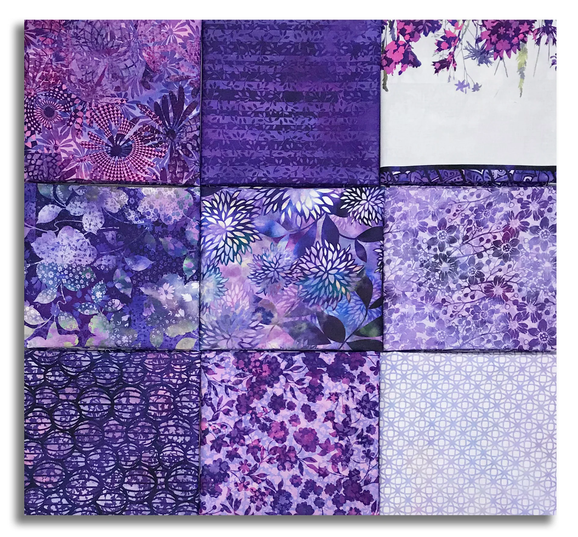 Matt's In The Beginning Pre-Cut 9 Piece Fat Quarter Bundle - Allure - Purple - Image 2