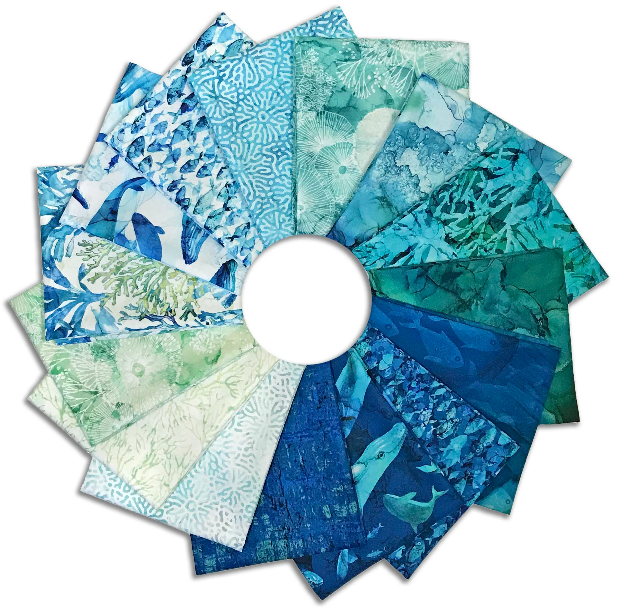Matt's Northcott Digital Pre-Cut 15 Piece Fat Quarter Bundle - Deep Blue