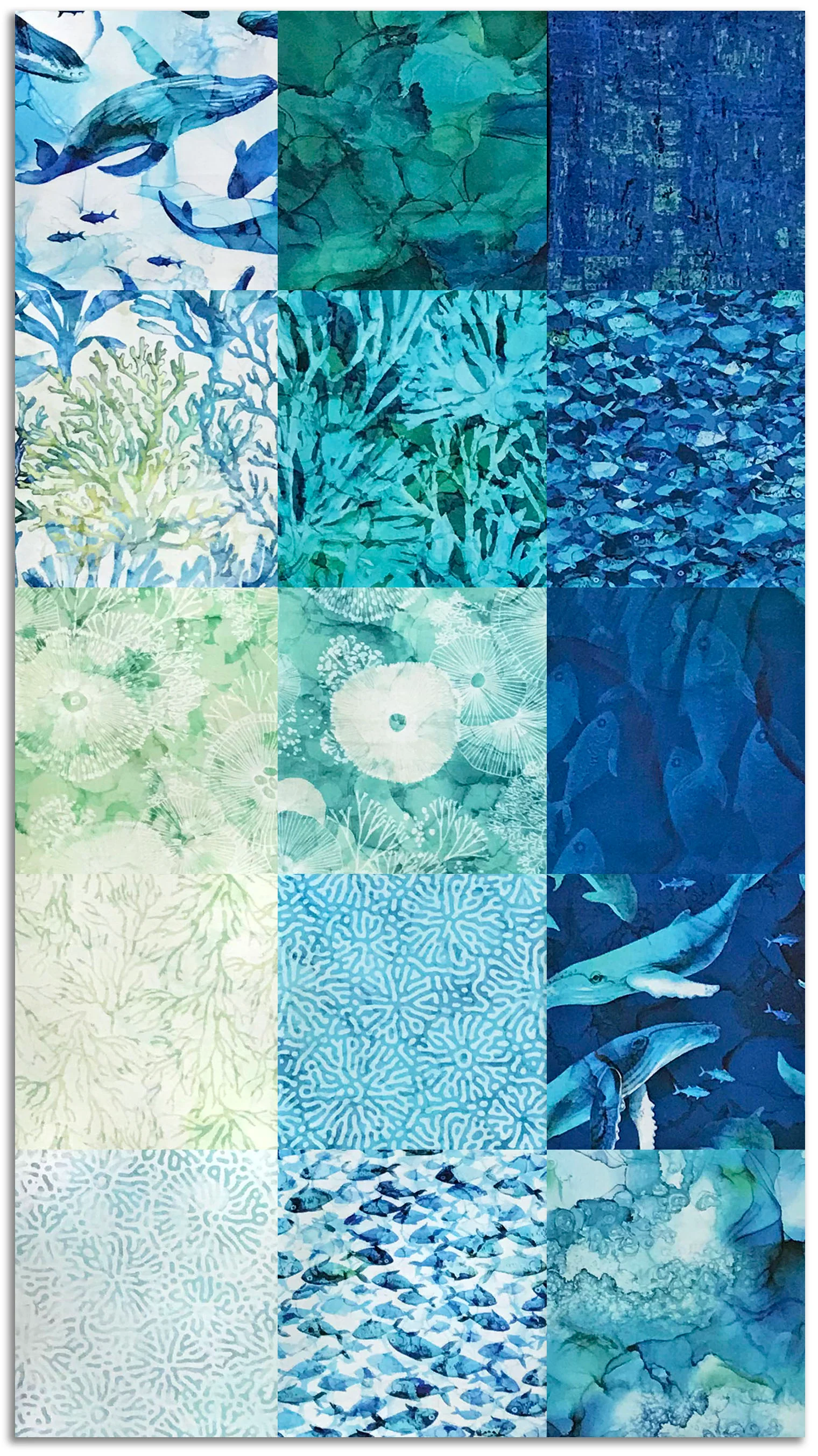 Matt's Northcott Digital Pre-Cut 15 Piece Fat Quarter Bundle - Deep Blue - Image 2