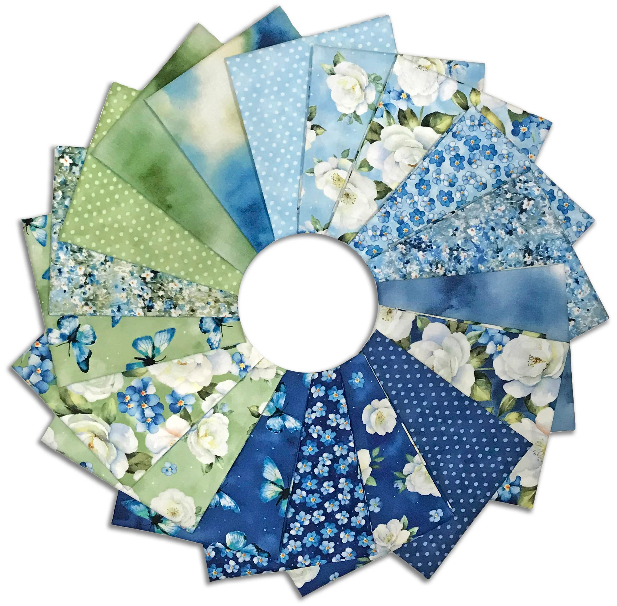 Matt's Wilmington Prints Pre-Cut 18 Piece Fat Quarter Bundle - Blue Harmony