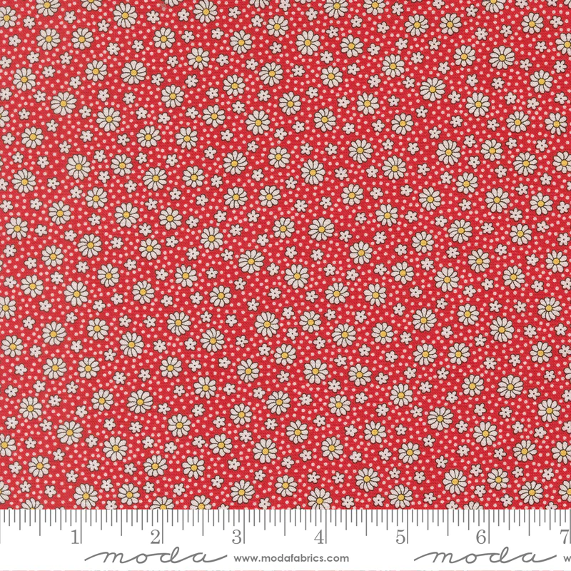 Moda 30's Playtime 2025 23379 14 Scarlet Daisy Dots By The Yard