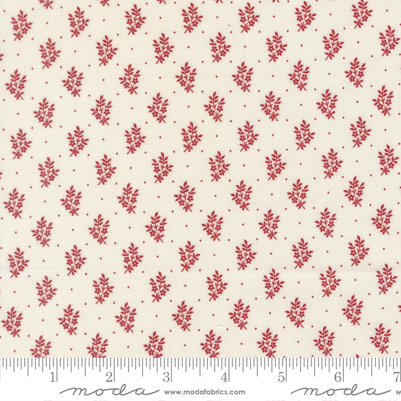 Moda American Gatherings III 49327 23 Cloud Crimson Flower Sprig By The Yard