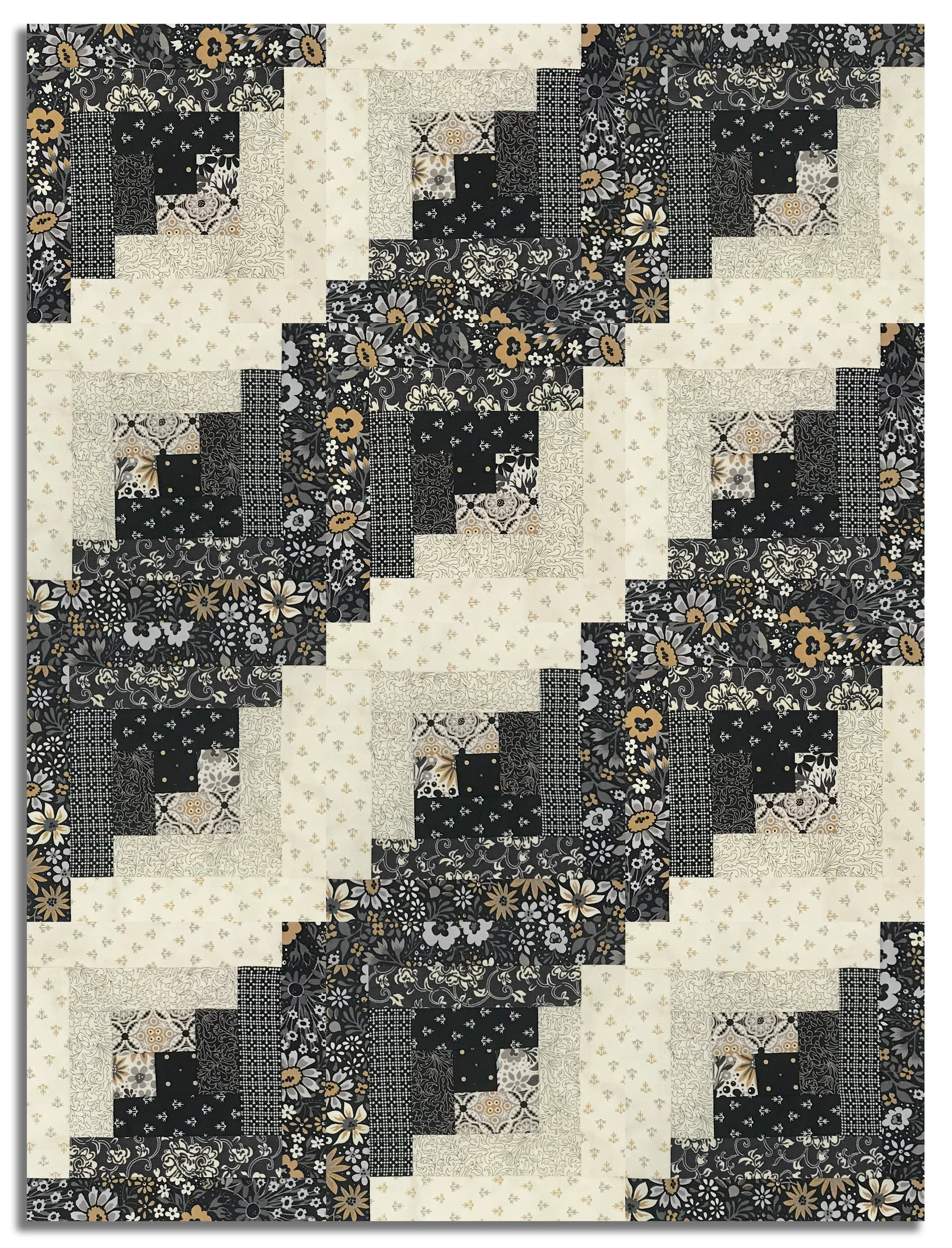 Moda BasicGrey Pre-cut 12 Block Log Cabin Quilt Kit - Posh - Image 3