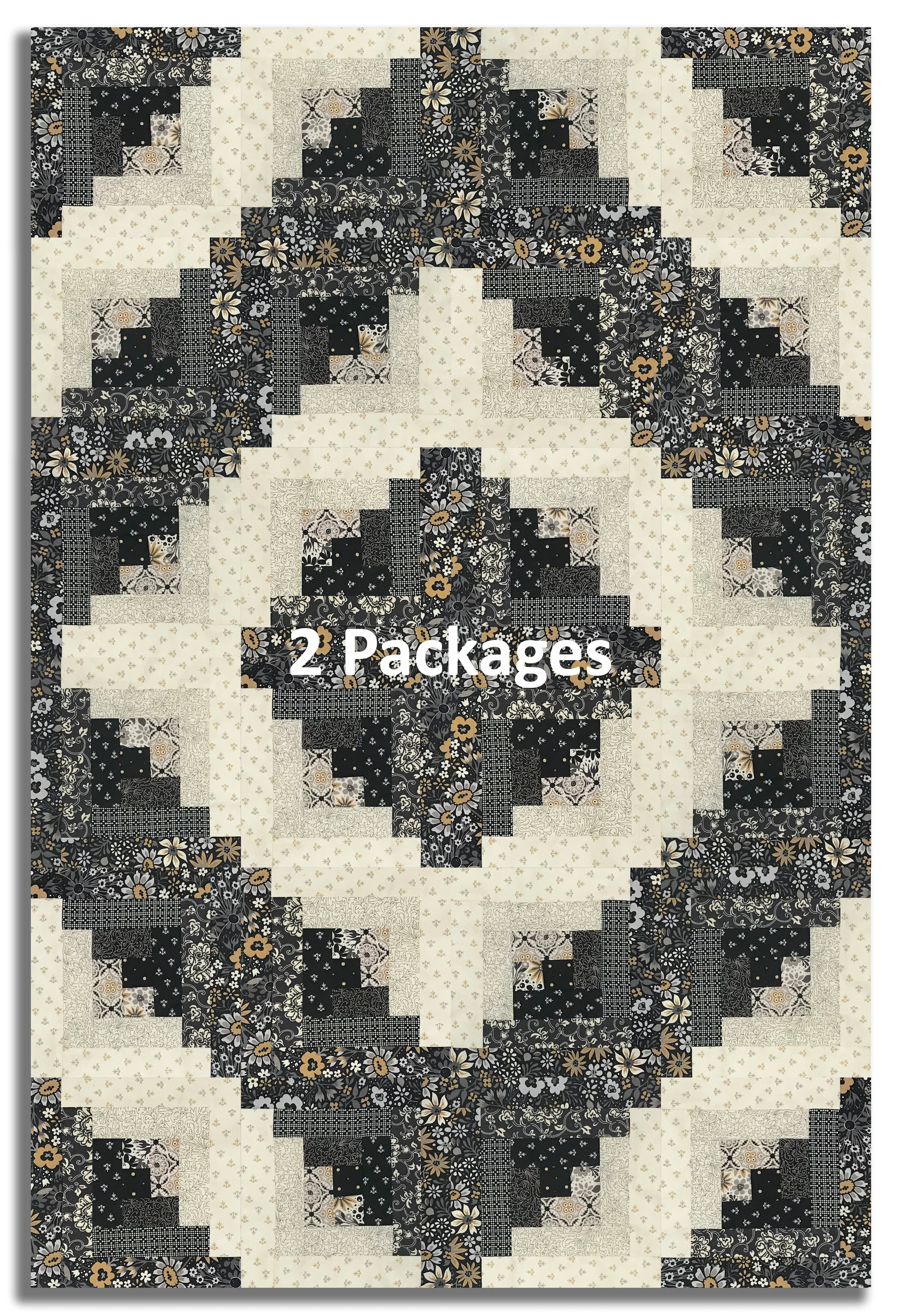 Moda BasicGrey Pre-cut 12 Block Log Cabin Quilt Kit - Posh - Image 4