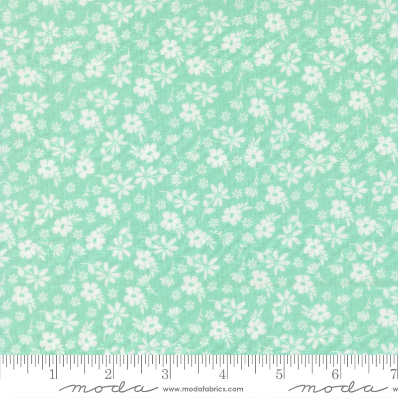 Moda Delightfully Yours 37701 17 Aqua Blossoms By The Yard