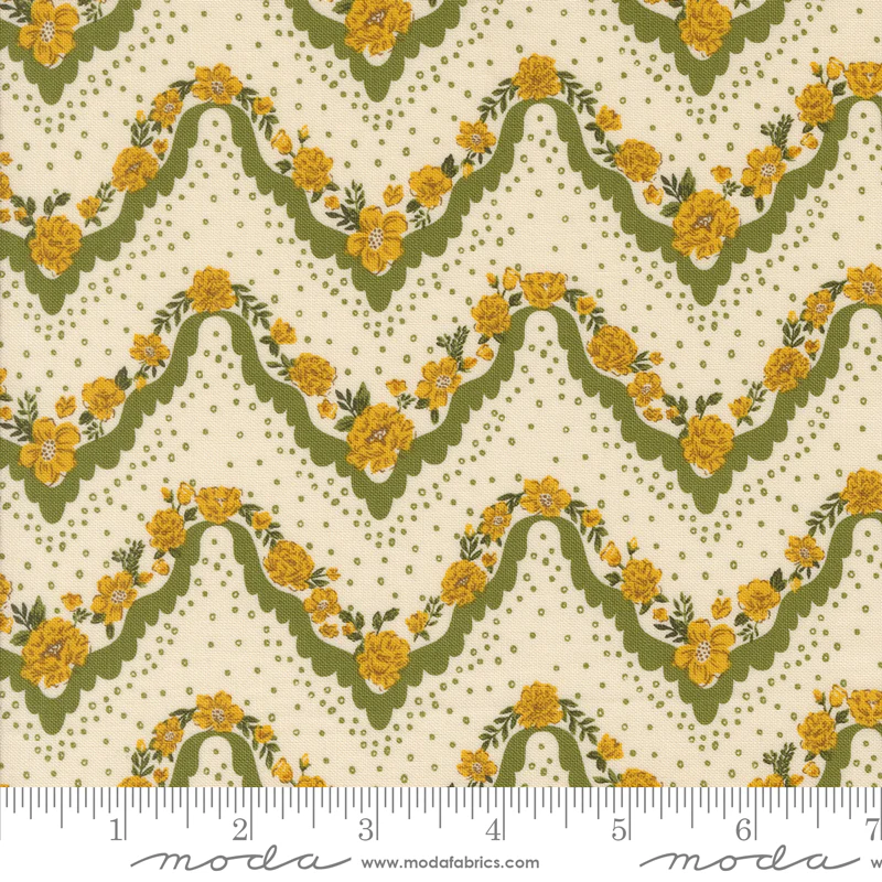 Moda Foraged Found & Hand Me Down 45634 31 Fern Hankie Stripes By The Yard