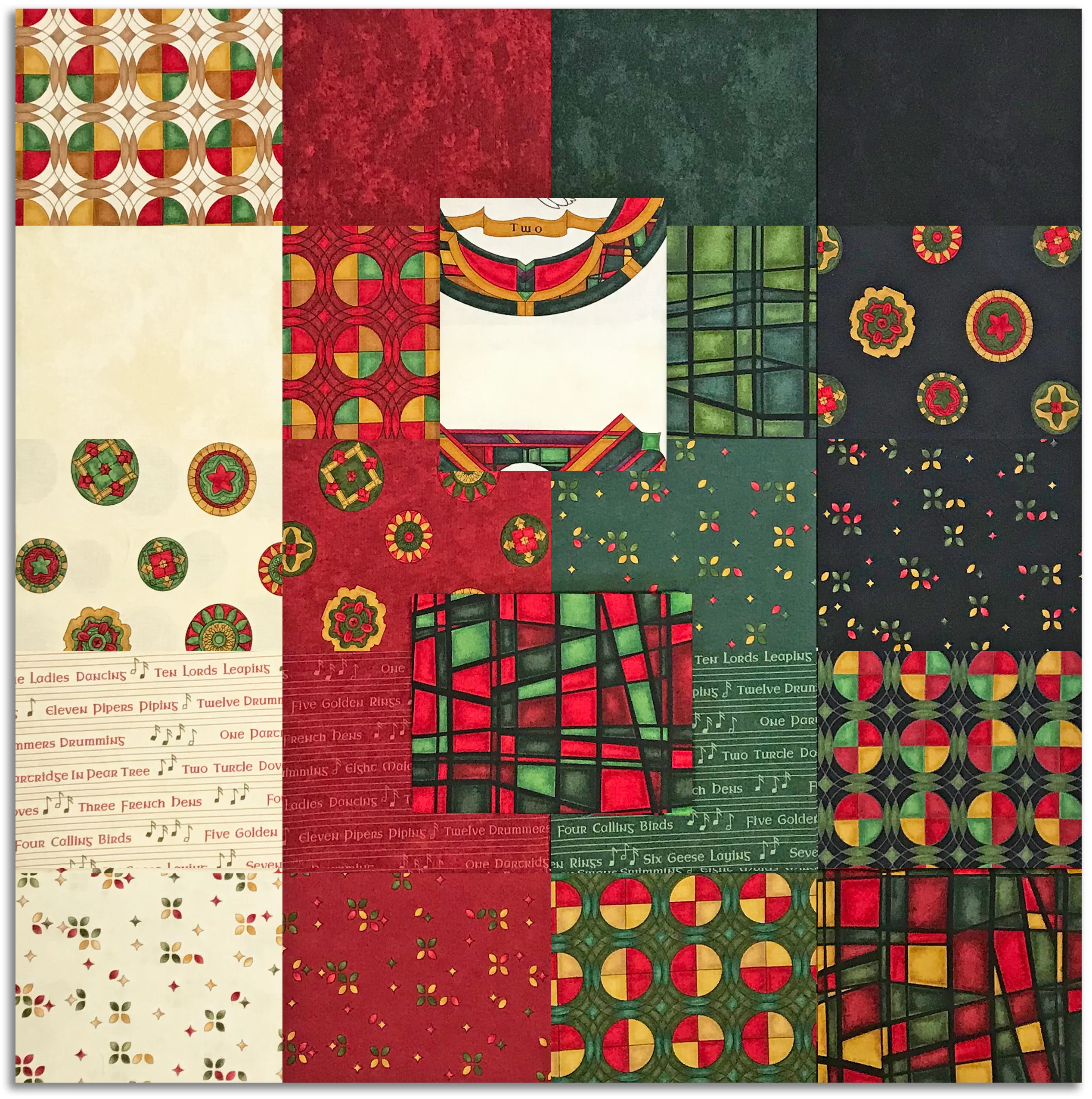 Moda Pre-Cut 22 Piece Fat Quarter Bundle - Twelve Days - Image 3