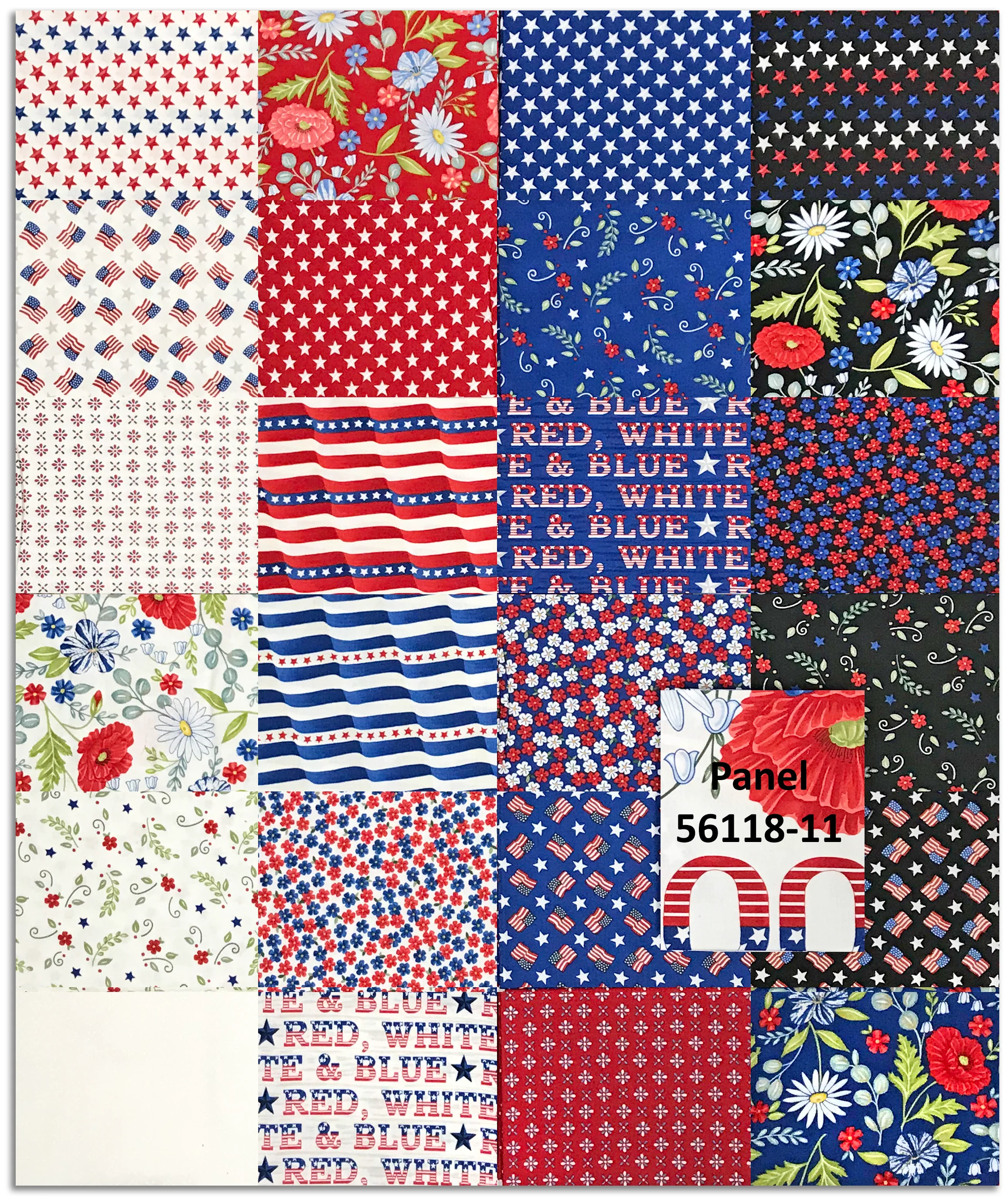 Moda - Pre-Cut 25 Piece Fat Quarter Bundle  - Red White And Bloom - Image 2