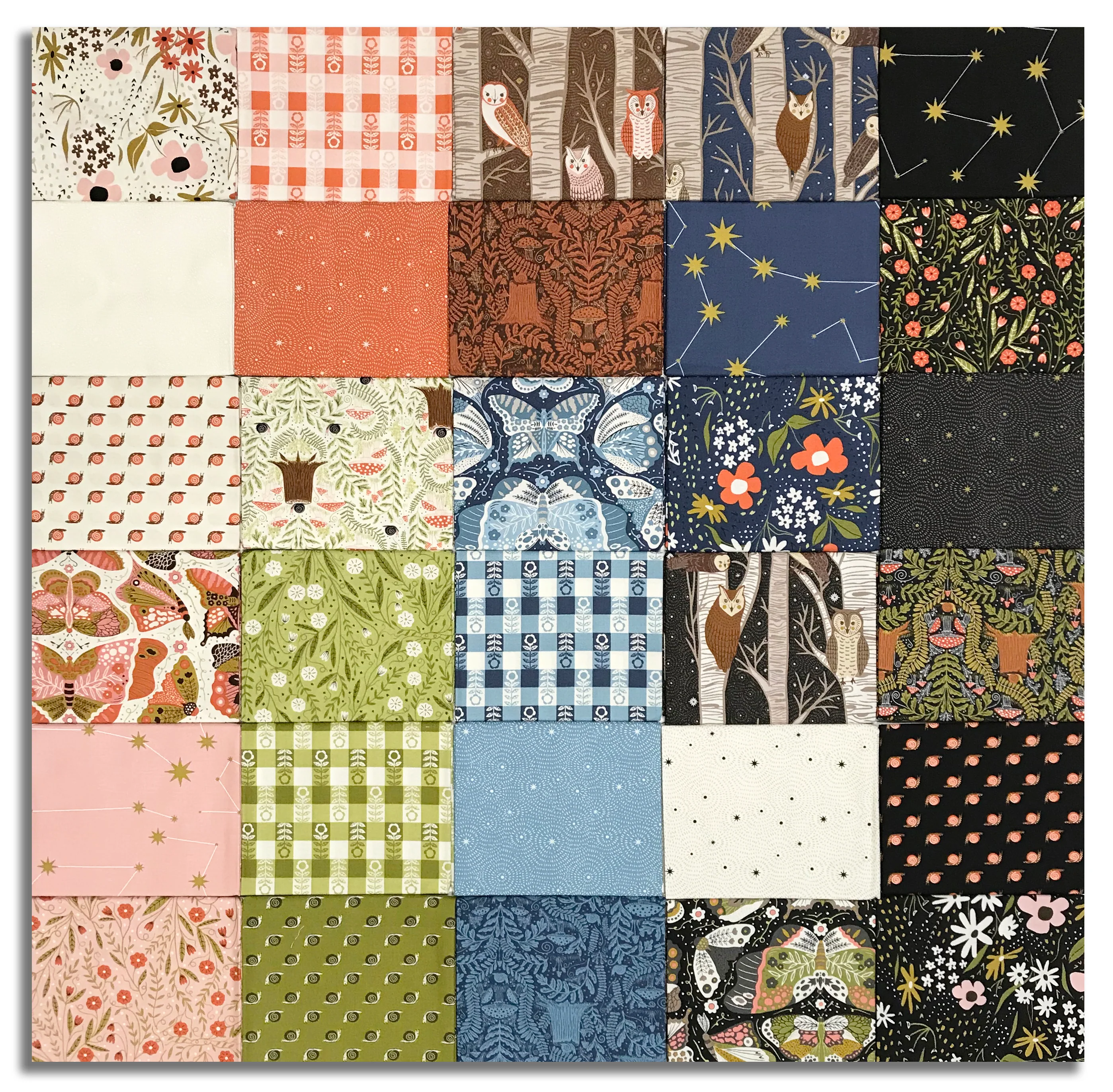 Moda Pre-Cut 31 Piece Fat Quarter Bundle with 36" PANEL - Night Owl - Image 3