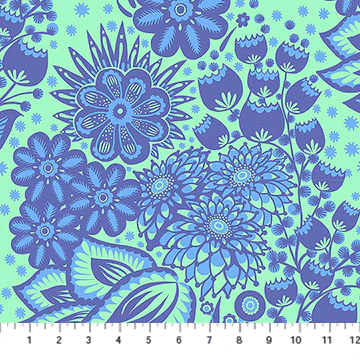 Northcott Overdressed AMT152 47C Blue Totem By The Yard