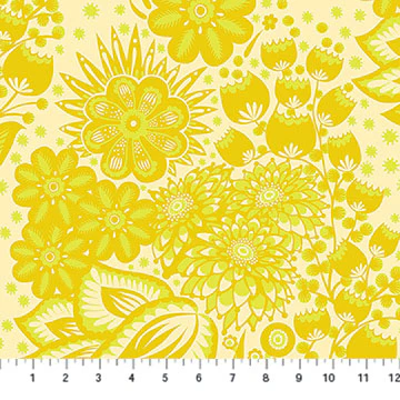 Northcott Overdressed AMT152 52V Yellow Totem By The Yard