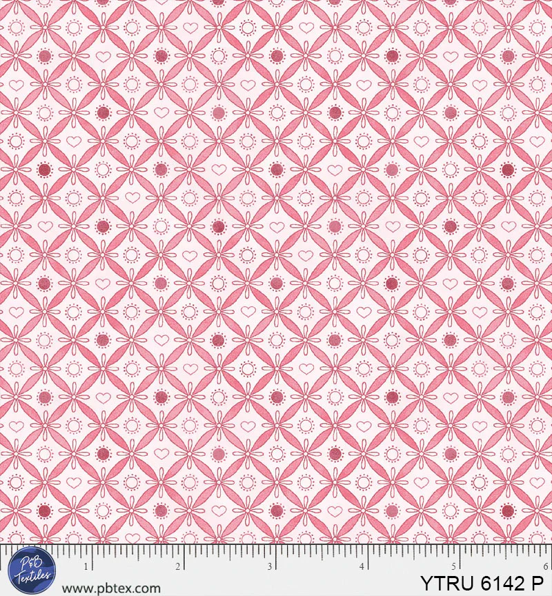 P&B Textiles Yours Truly 6142 P Pink Lattice Geo By The Yard