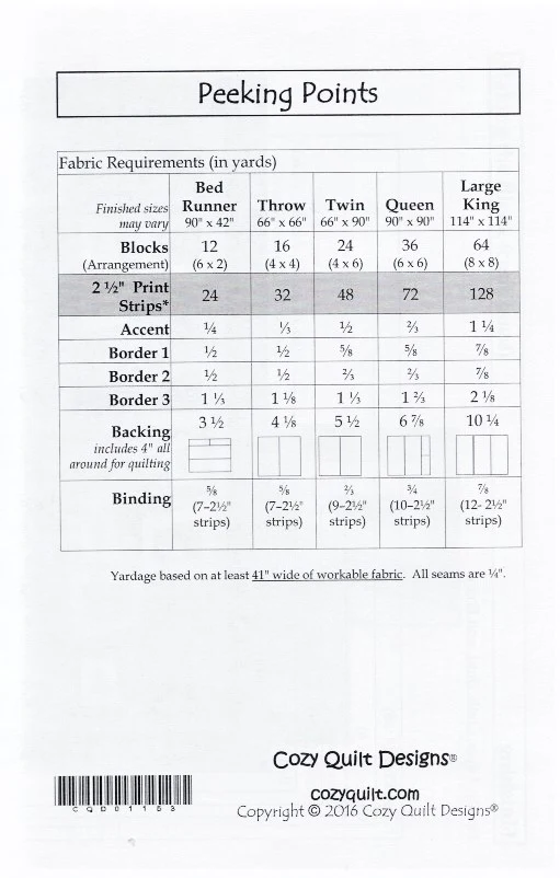 PEEKING POINTS - Cozy Quilt Designs Pattern - Image 2