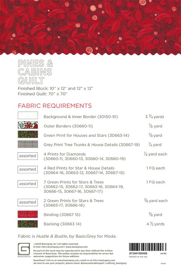 PINES & CABINS - BASICGREY Quilt Pattern 040 DIGITAL DOWNLOAD - Image 2