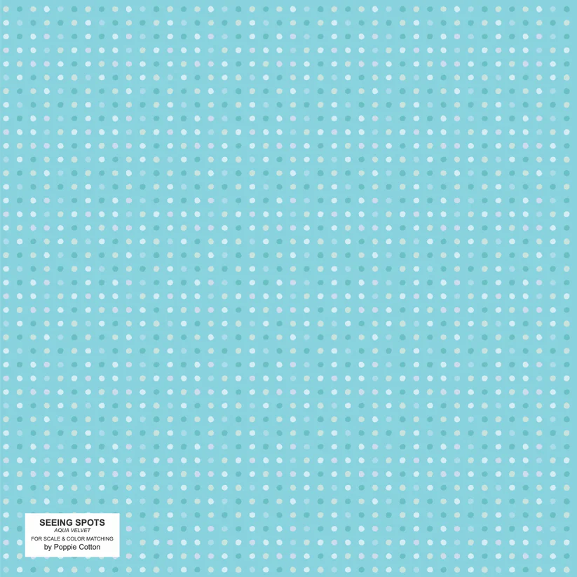 Poppie Cotton Seeing Spots SS24198 Aqua Velvet Aqua By The Yard