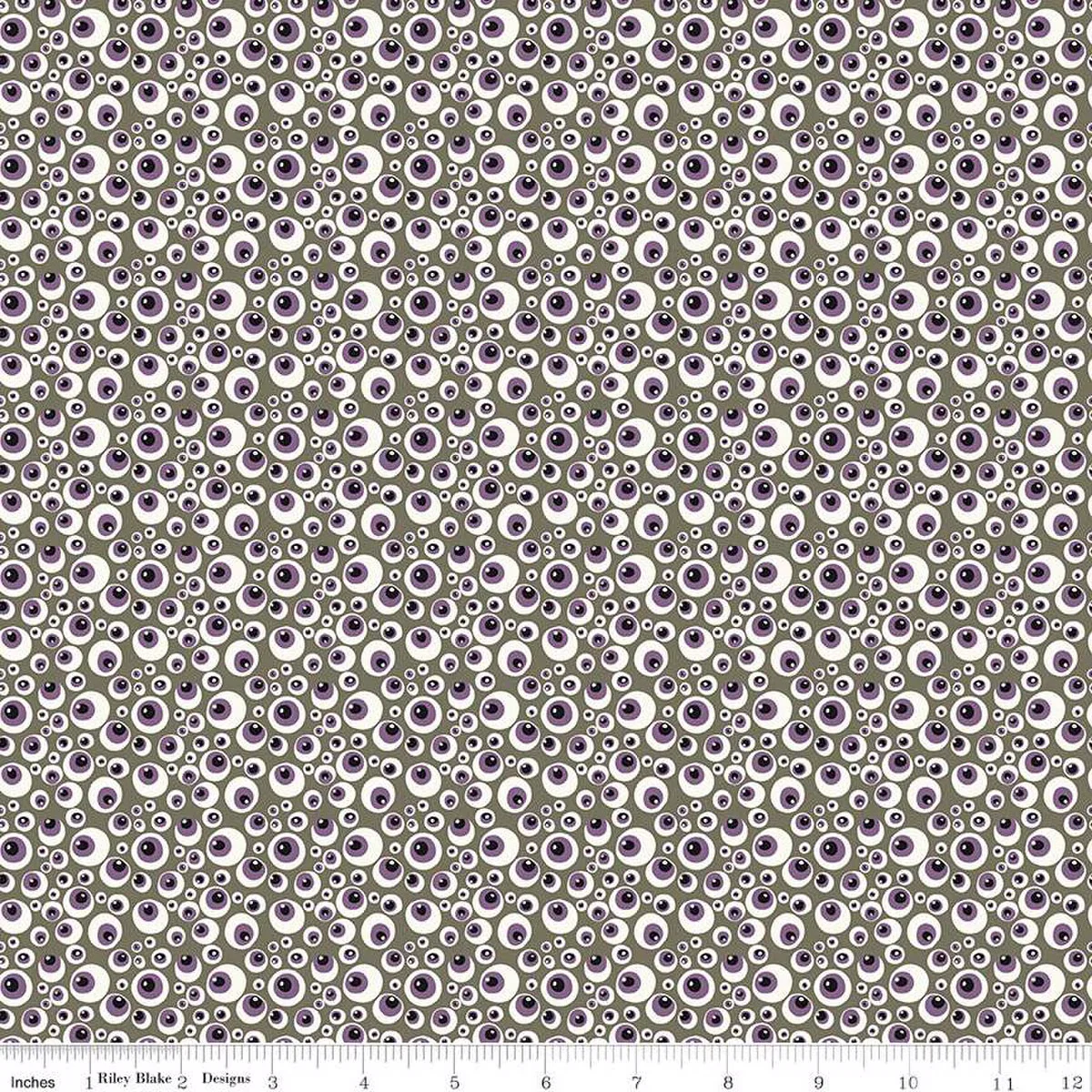 Riley Blake Beggar's Night C14503 Gray Eyeballs By The Yard