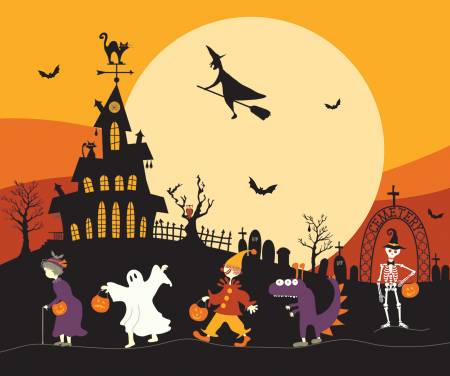 Riley Blake Beggar's Night P14509 Trick or Treat 36" Panel By The PANEL