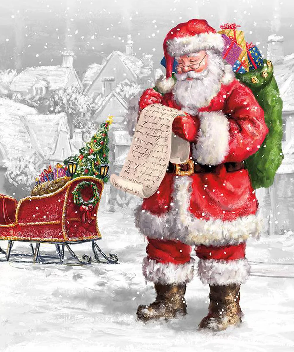 Riley Blake More Christmas Wishes D16550 White Santa's List 35" PANEL By The PANEL (Not Strictly By The Yard)