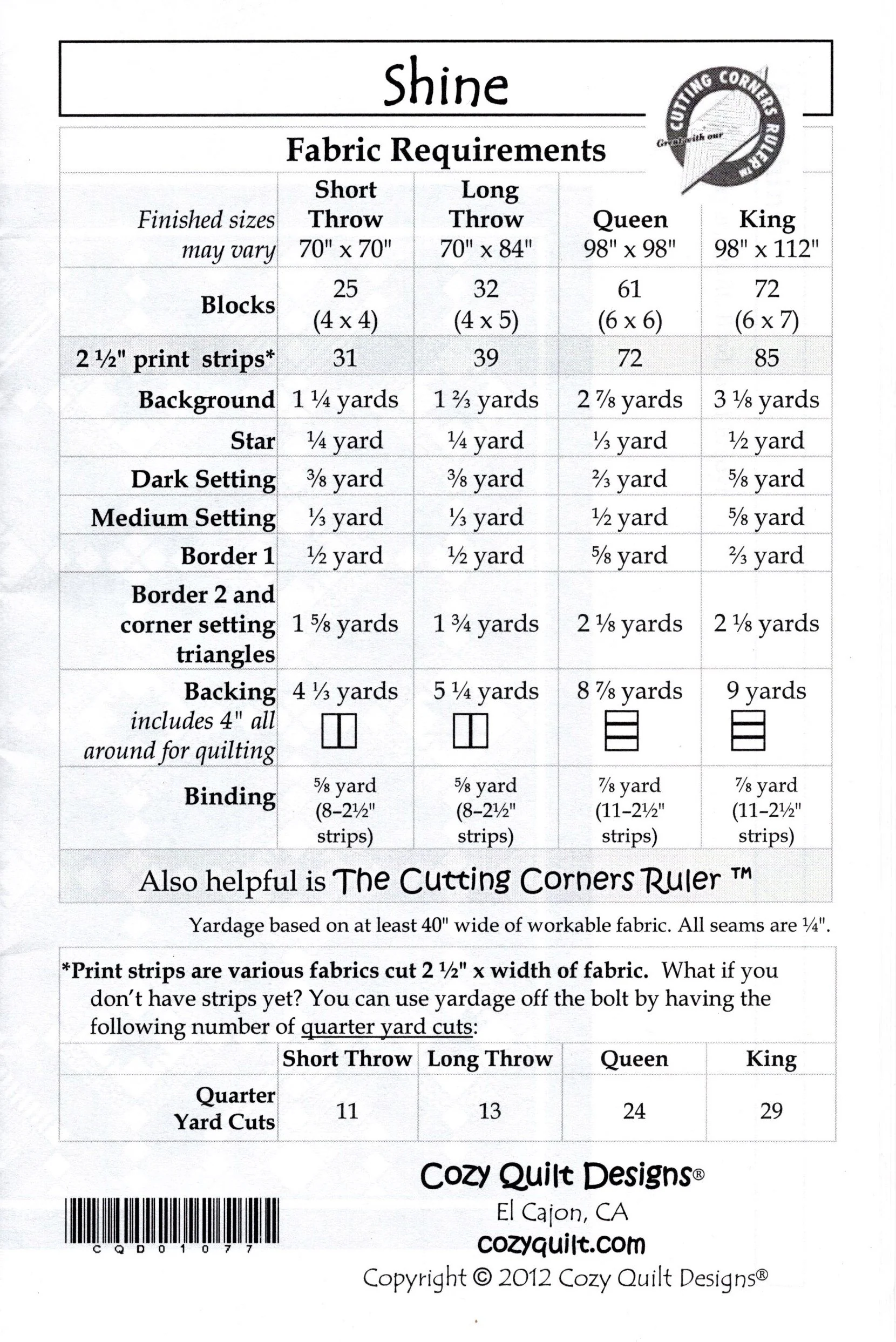 SHINE - Cozy Quilt Designs Pattern DIGITAL DOWNLOAD - Image 2