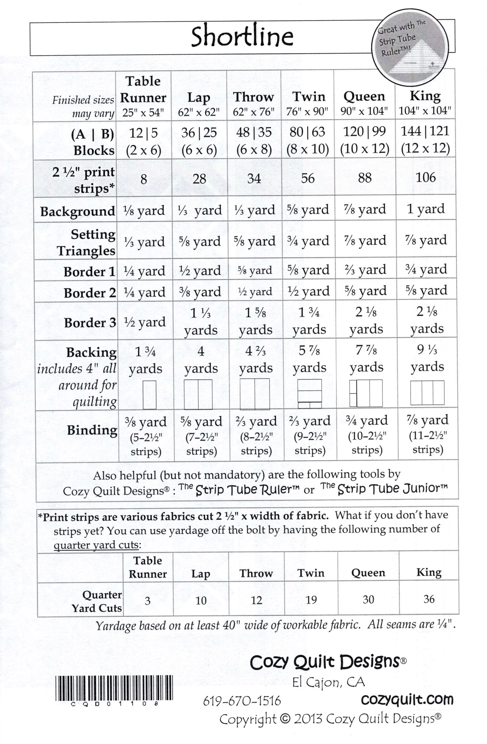 SHORTLINE - Cozy Quilt Designs Pattern DIGITAL DOWNLOAD - Image 2