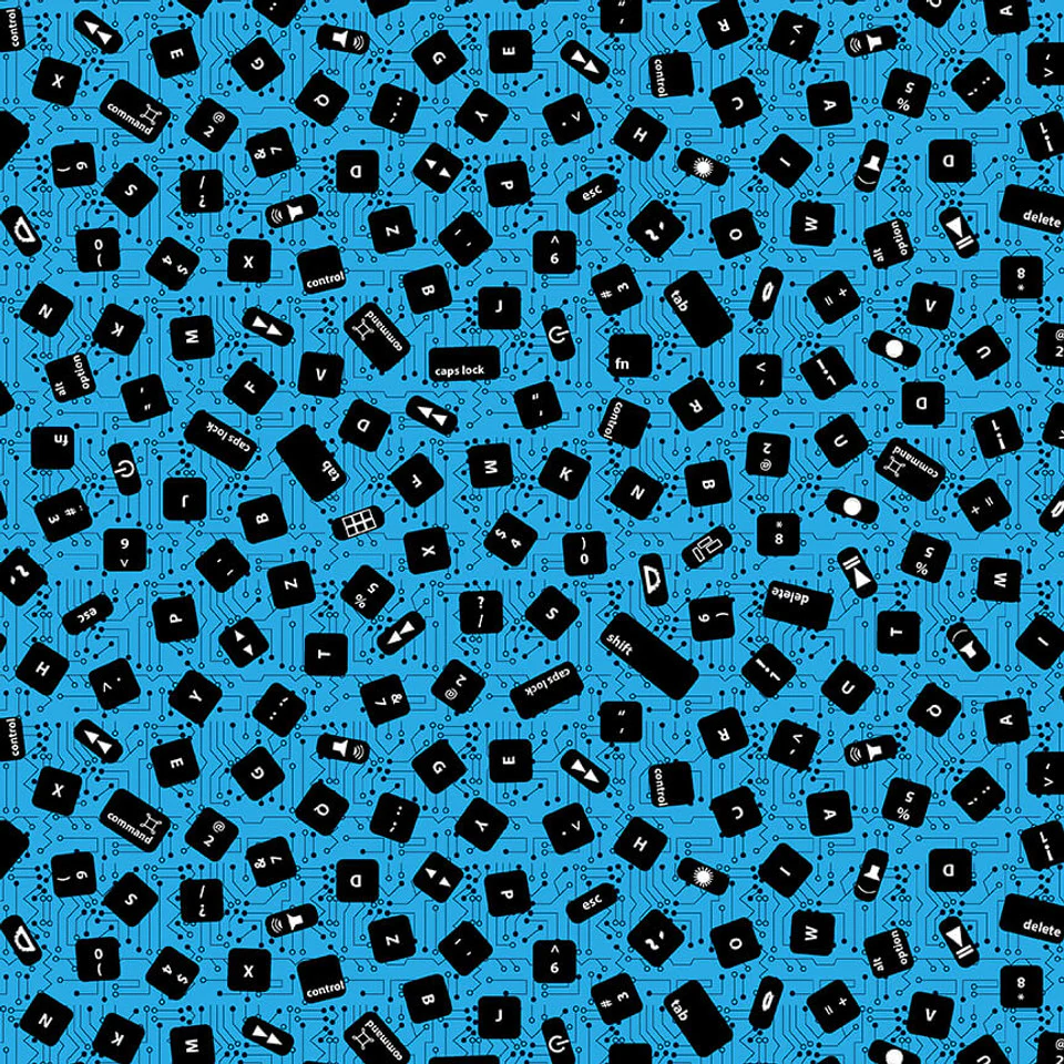 Studio E Data Point 6874 70 Blue Computer Keys By The Yard