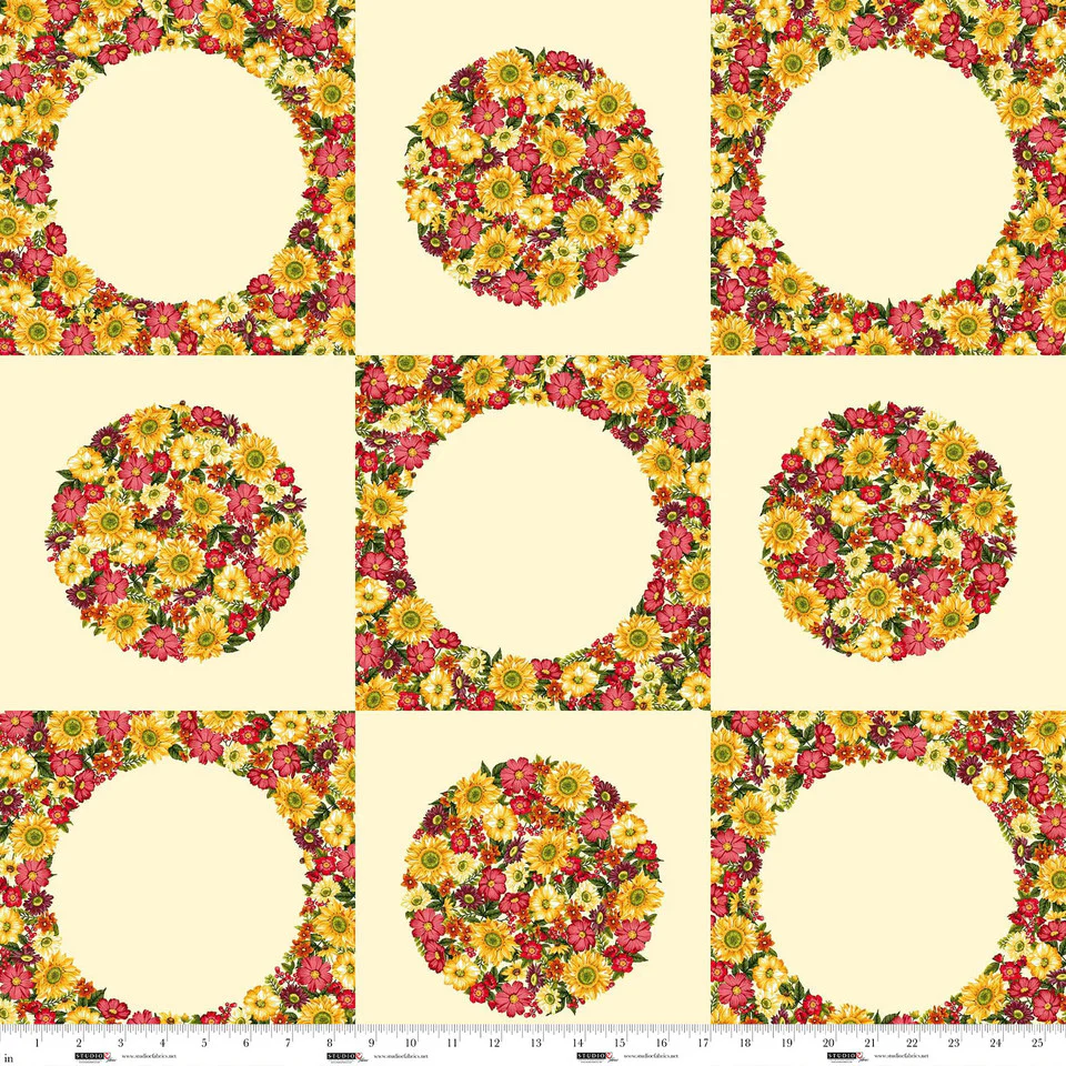 Studio E Dots & Holes 8364P 44 Cream Harvest 26" PANEL By The PANEL (not strictly by the yard)