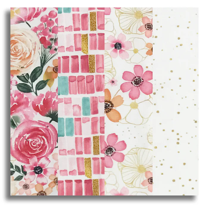 Wilmington Pre-Cut 24 Block Rail Fence Quilt Kit - Peony Blossoms - Image 2