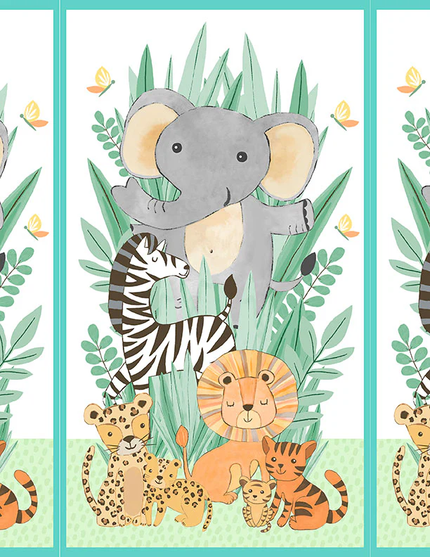 Wilmington Safari Snuggles 42026 198 Multi Large 24" PANEL By The PANEL (Not Strictly By The Yard)