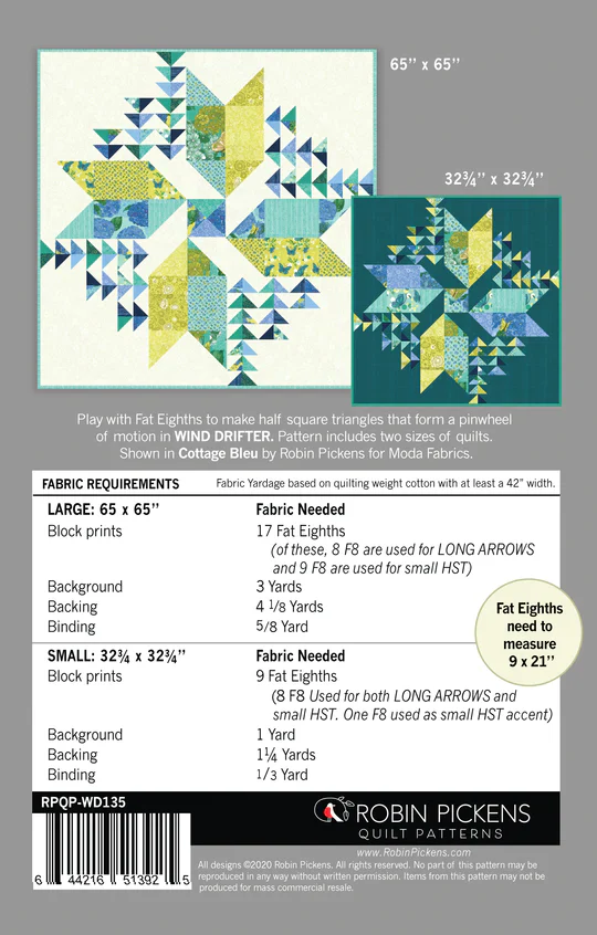 WIND DRIFTER - Robin Pickens Quilt Pattern WD135 - Image 2