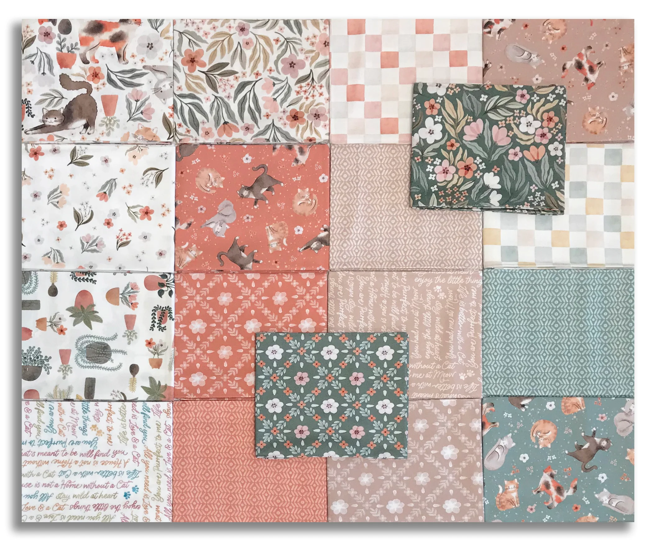 Windham Pre-Cut 18 Piece Fat Quarter Bundle - FATQPTFR X - Petal and Purr - Image 2